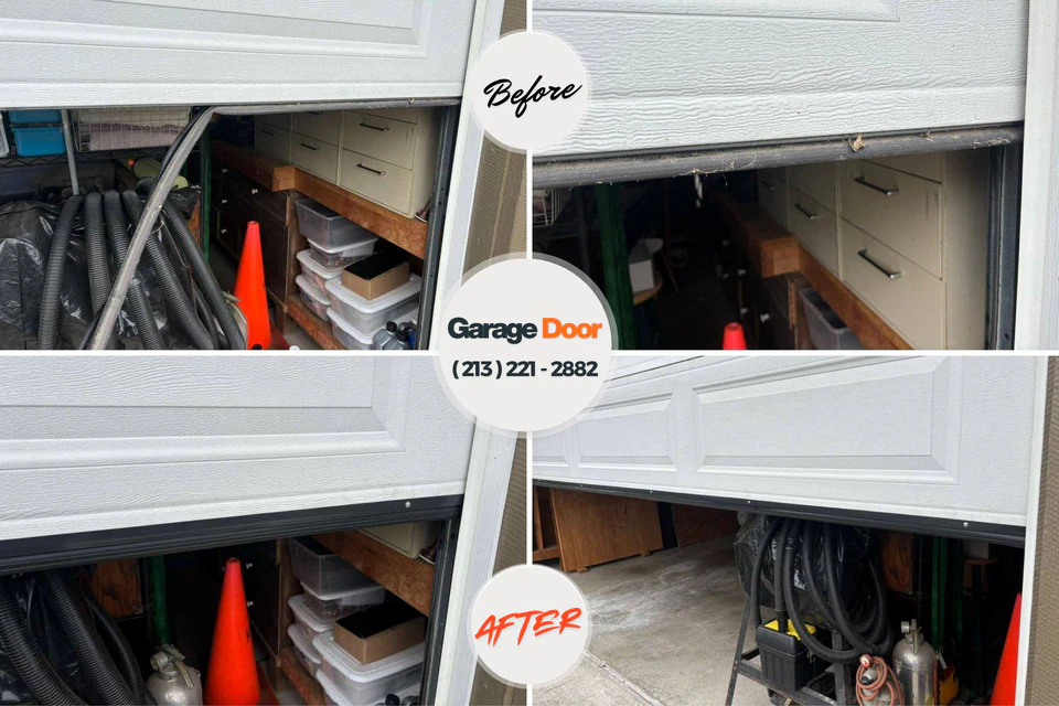 Before and after: garage door repair Bethel, OH